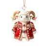 Holiday Gift Ideas 2027 New Year Sheep Ornament, 2D Acrylic Christmas Tree Pendant Xmas Hanging Pendants with String, Chinese Zodiac Goat Decor,