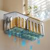 Suction Cup Sink Drain Rack Quick Drain Hollow Design Kitchen Sink Organizer for Sponges Brushes Soap