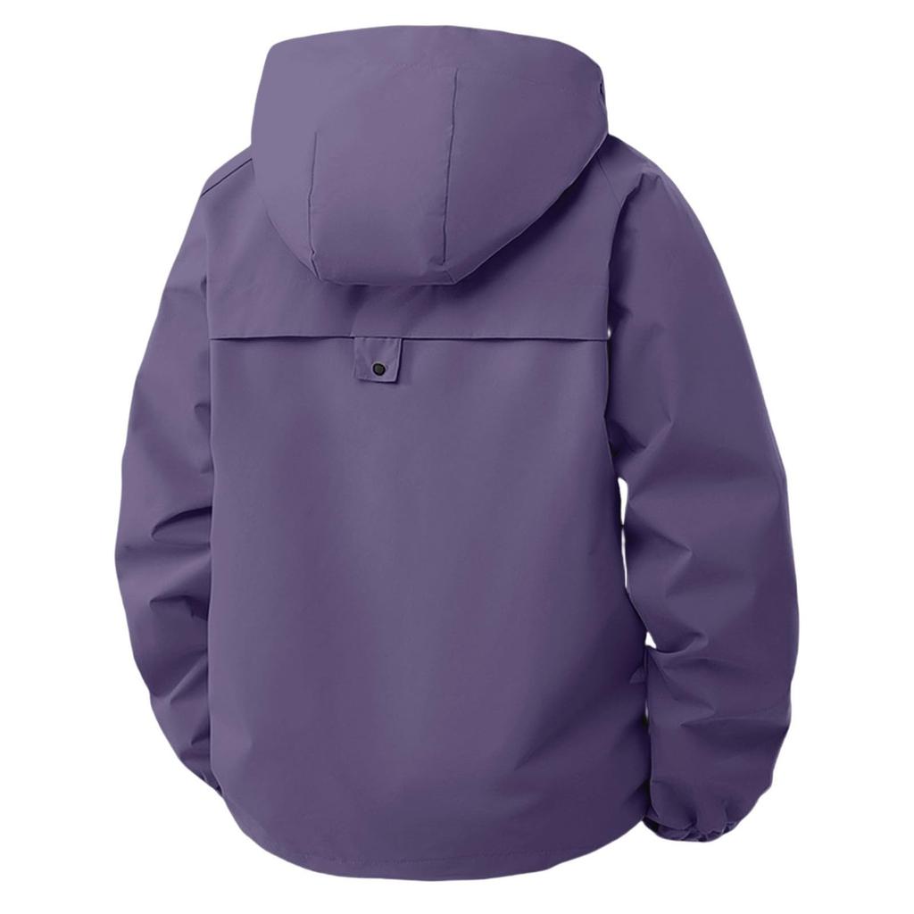 Women's Solid Color Long Sleeved Hooded Outdoor Suit Windproof And Waterproof Thin Jacket