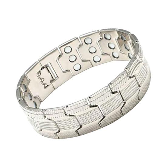 Alloy Magnetic Bracelet Retro 3-Row Magnet Therapy Bracelet Hypoallergenic Health Bracelet Gift for Him Her Women Men