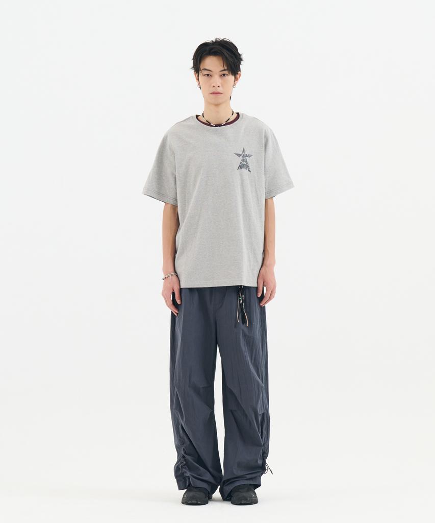 Nontaib Semi Overfit Star Graphic T-Shirt (Melange Grey)