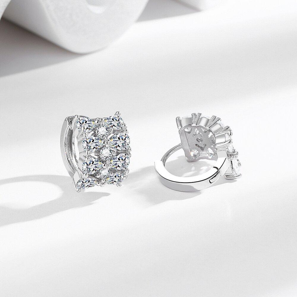 Personalized Bow With Diamond Ear Buckle Copper Micro-Inlaid Zircon Fashion Short Earrings Temperament Earrings