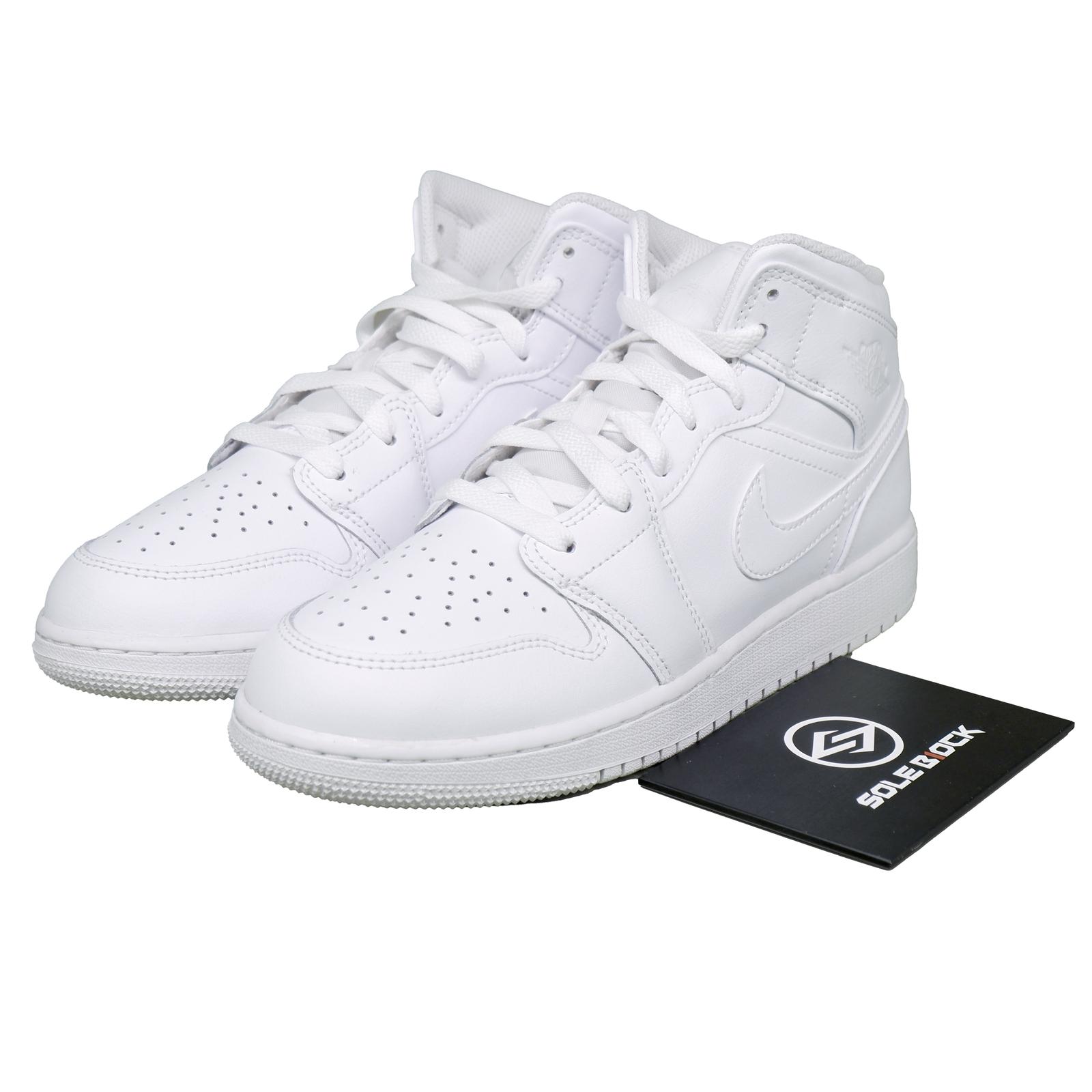 Air Jordan 1 Mid GS Triple White 2023 554725-136 36