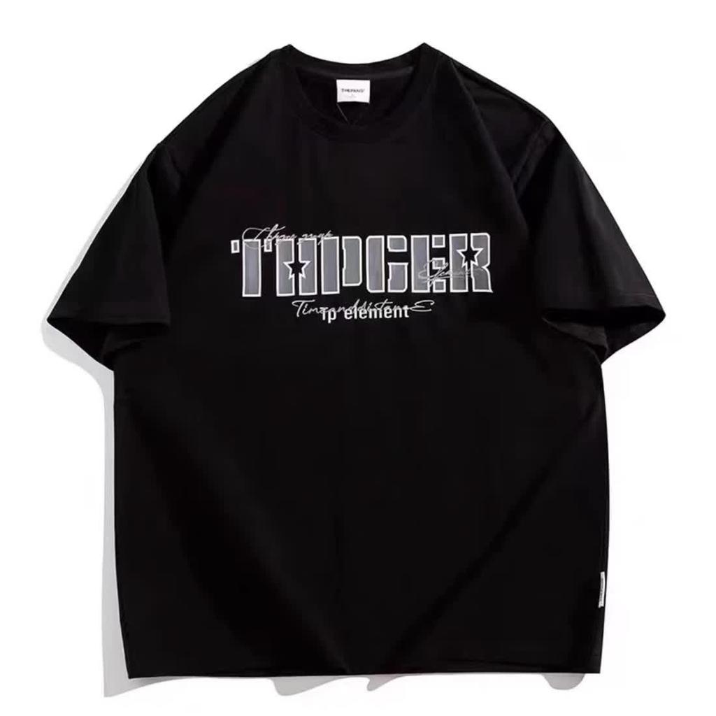 Fake two hundred matching stretch solid color fit wrinkle loose men's short-sleeved fashion short-sleeved top comfortable lightweight T-shirt