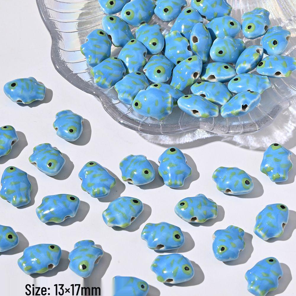 Blue Series Japanese Ceramic Seashell & Heart Beads for DIY Jewelry