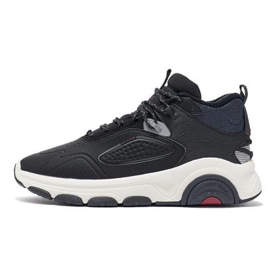 Li Ning Warm Edge Trend Rebound Stoßdämpfung Warm Verschleißfest Rutschfest Mid-Top Laufschuhe Herren Laufschuhe Schwarz AGLR239-2