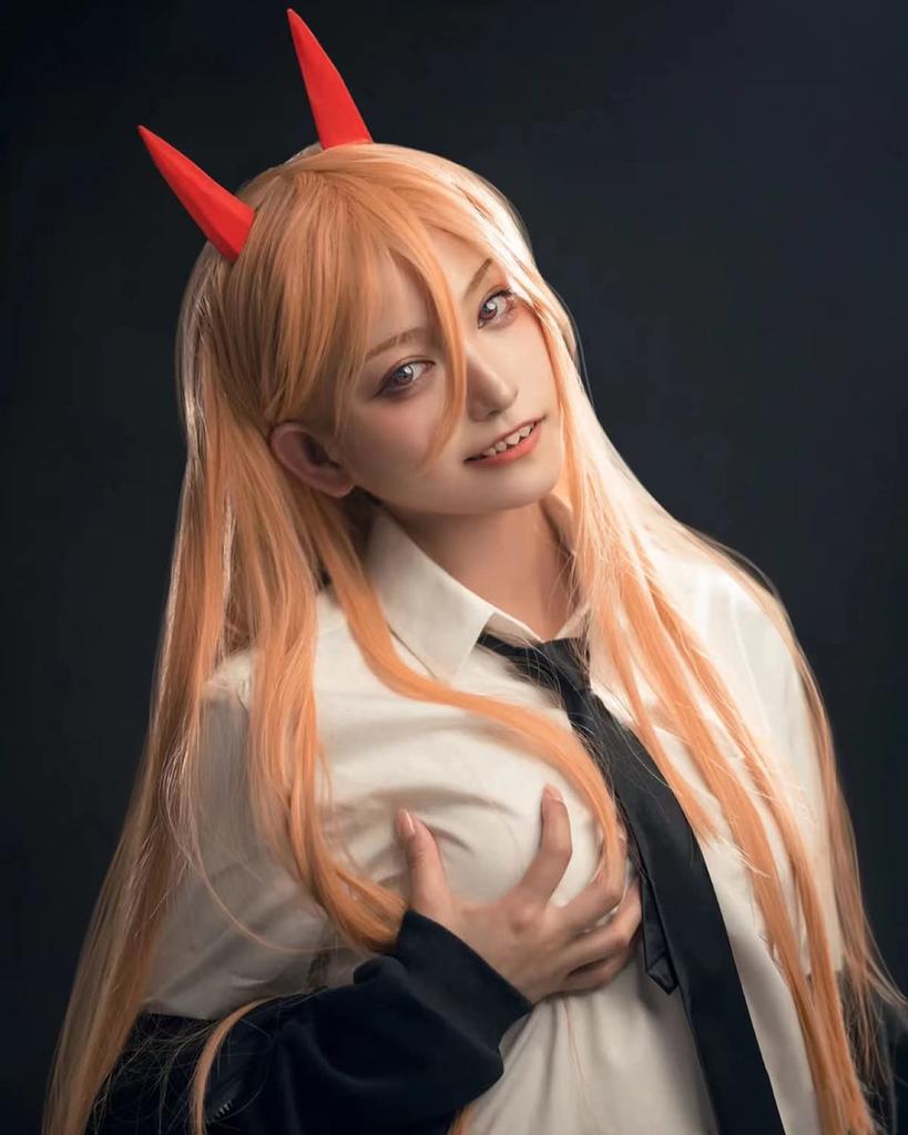 Power Cosplay Perücke Inklusive Blue Blood Devil Kostüm Erwachsenen Cosplay Kulturfestival Kostüm Bühnenkleidung Blaue Perücke [Kamizu Ryohin] (Strom inbegriffen,