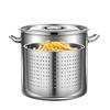 Panela de Caldo de Aço Inoxidável de 35cm com Cesta Coadeira para Cozimento de Frutos do Mar Panela para Fritura Profunda para Reuniões Familiares Panela para Cozimento de Lagosta
