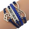 Bracelet Vintage Footprint Weave Strap Alloy Infinity Bracelet for Party