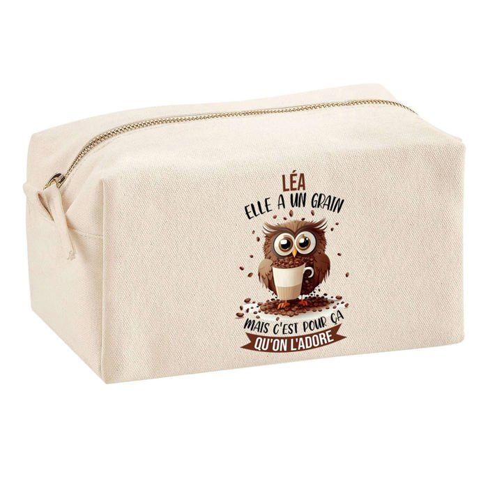 Trousse multifonction Léa Chouette Grain Cadeau Anniversaire Noël Collègue Départ Retraite | Trousse Scolaire Fournitures Bureau