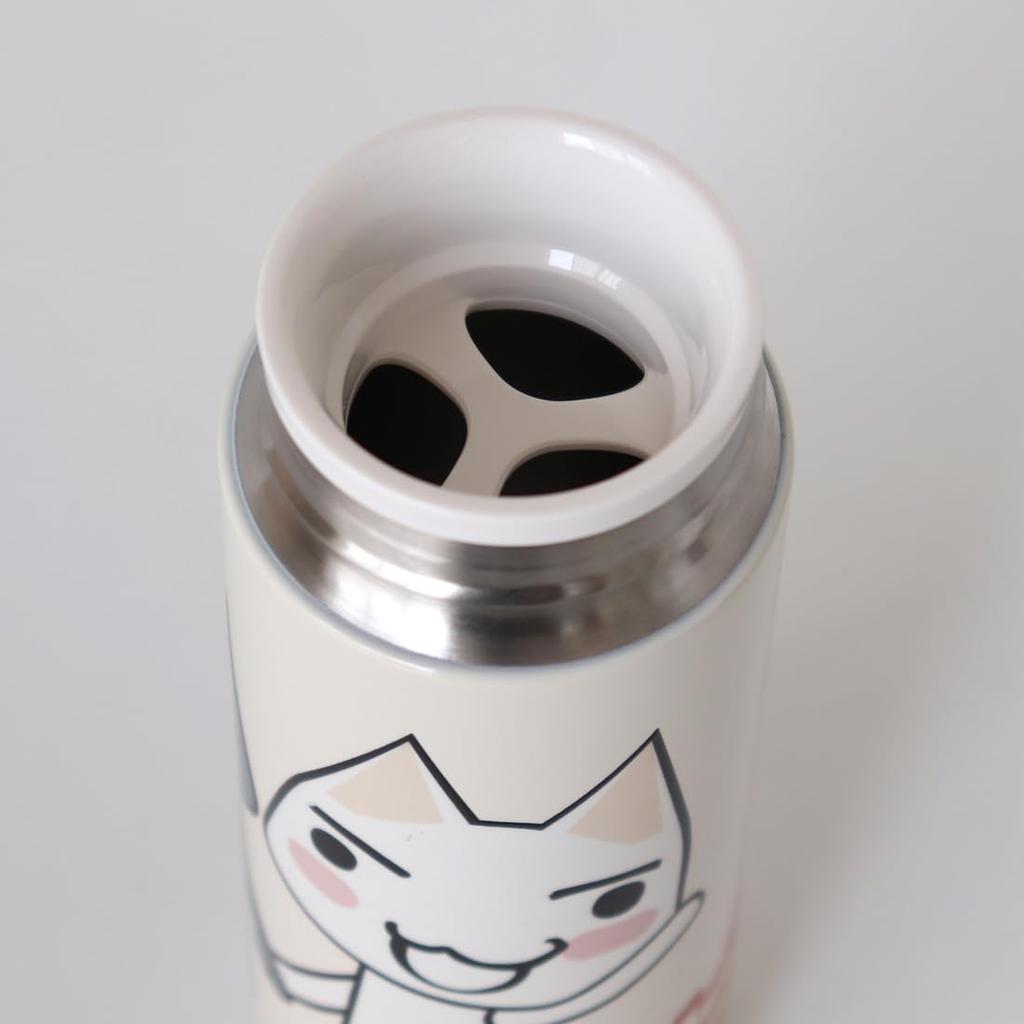 "Dokodemo Issho" Toro and Kuro Stainless Steel Bottle (Ivory 300ml) Lunch Accessory Water Bottle (Insulated with Heat and Cold Insulation and Ice