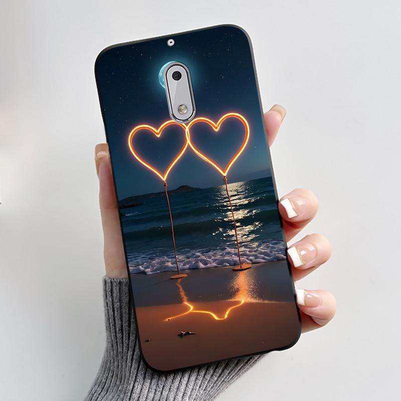 

Soft TPU Case For Nokia 6 6.1 Plus Nokia6 Phone Case Luxury Cute Love Rabbit Funny Cartoon Black Silicone Shockproof Back Cover Nokia 6 (2017)
