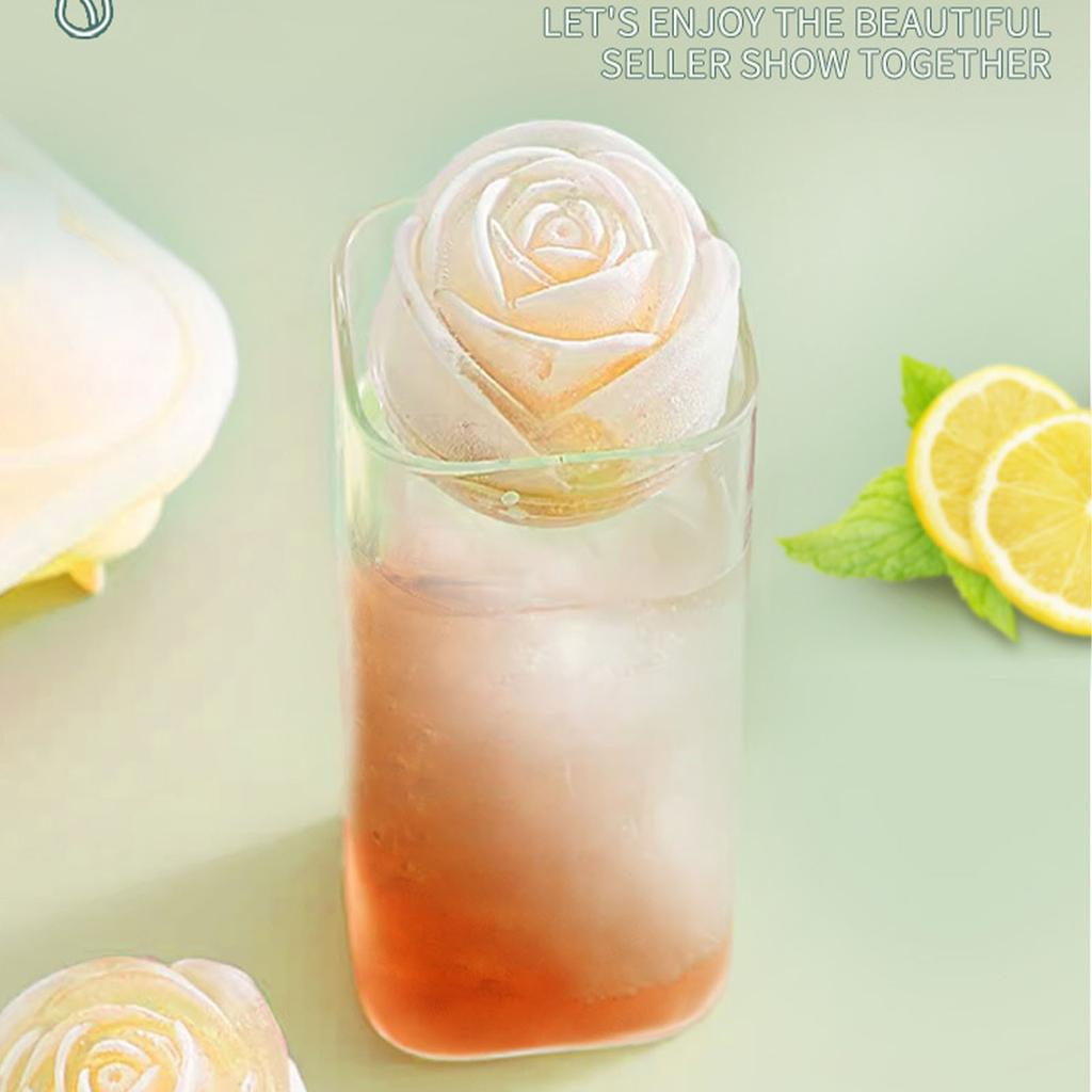 Rose Heart Diamond Ice Cube Mold Ice Cube Tray Food Grade Silicone Ice Maker Mold for Whiskey Drinkers Bartenders