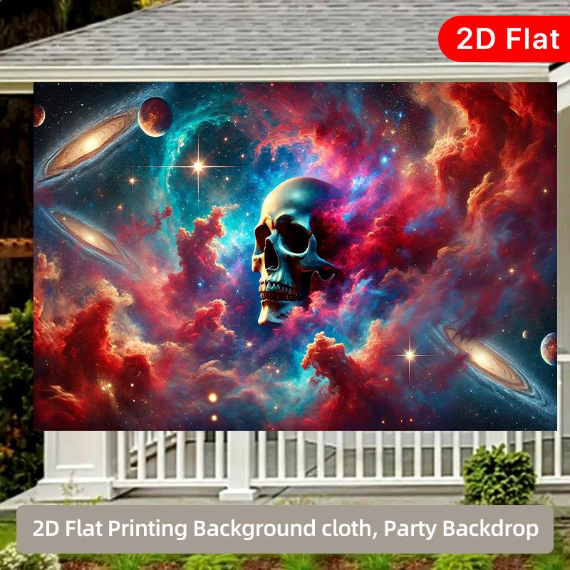2D Flat Cosmic Skeleton Indoor and Outdoor Party Banner Suitable for Birthday Wedding PROM Party Polyester