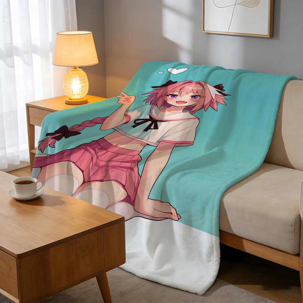 Throw High-Density Short Plush Blanket For Sofa Nap Air-Conditioned Room Soft Skin-Friendly Fate Astolfo