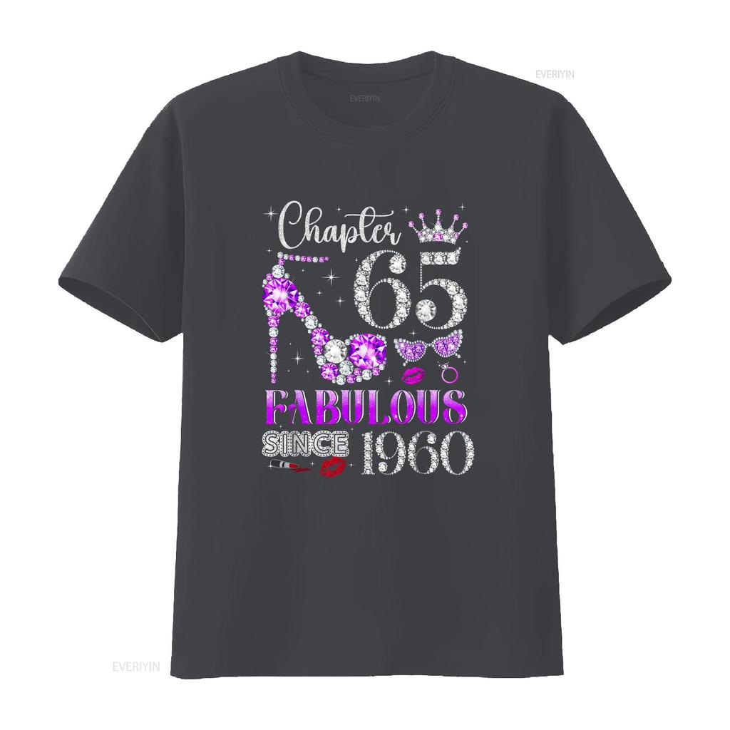 Chapter 65 Fabulous Since 1960 65th Birthday Unisex Ladies T Shirt Vintage Unisex Designer Clothes Stylish Streetwear