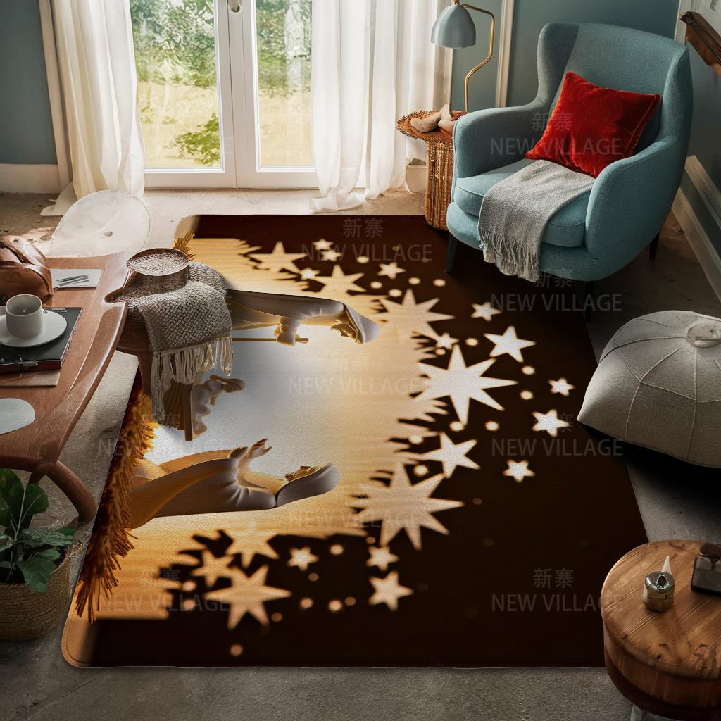 Hauseingangsteppich Fußmatte Haustür Wohnzimmer Bad Fuß Badezimmer rutschfest wasserabsorbierend Teppiche Bad Frohe Weihnachten Winter