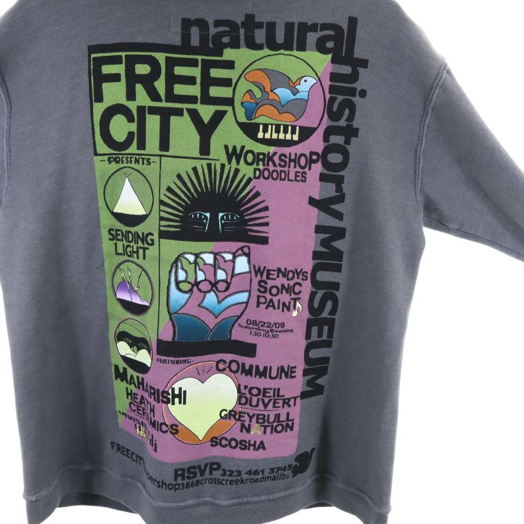 BIG BIGGER BIGGEST Made in USA Long sleeve Zip hoodie 3 Gray Back brushed Men's Used