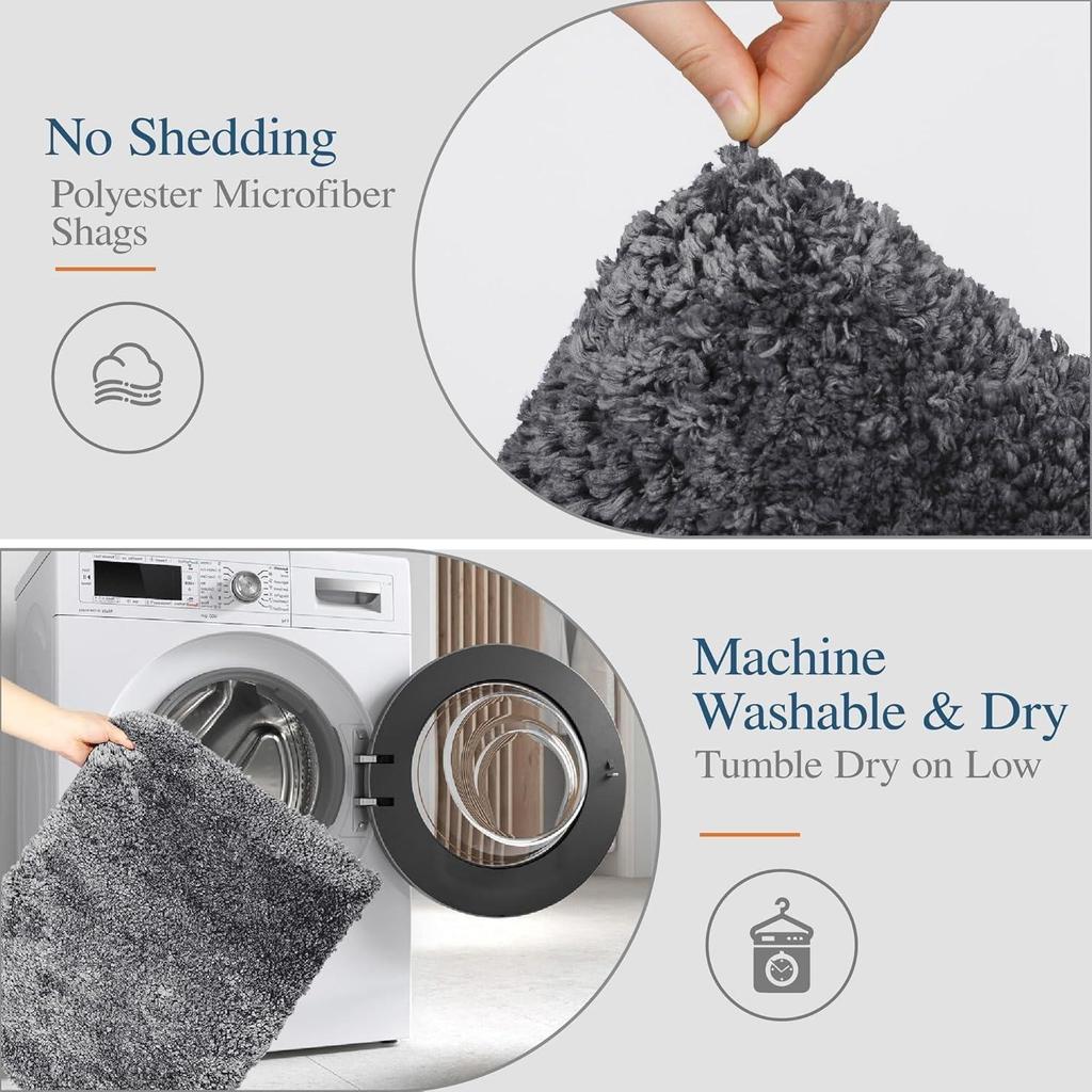 Home Premium Fuzzy Shag Carpet for Hall, Rugs for Living Room, Carpets for Living Room | Machine Washable (16x24 Inch)