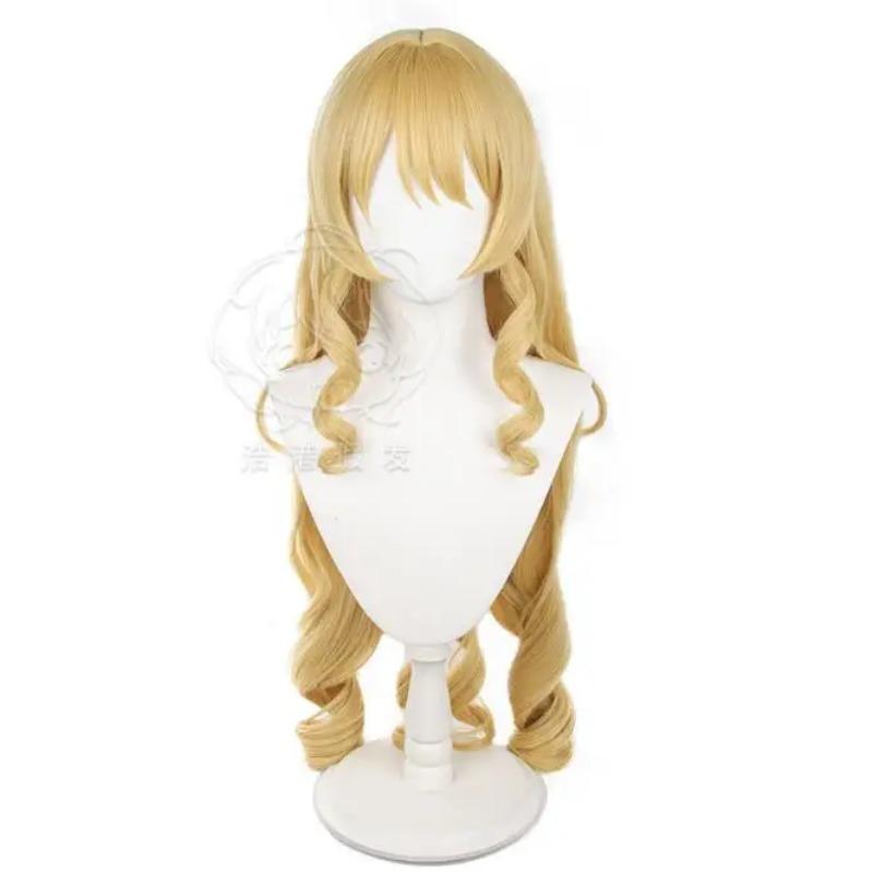 

Парик для косплея Game Impact Fontaine Navia, льняное золото, 90 см, длинные вьющиеся термостойкие синтетические волосы, аниме-парики Wig Only (90cm) бежевый