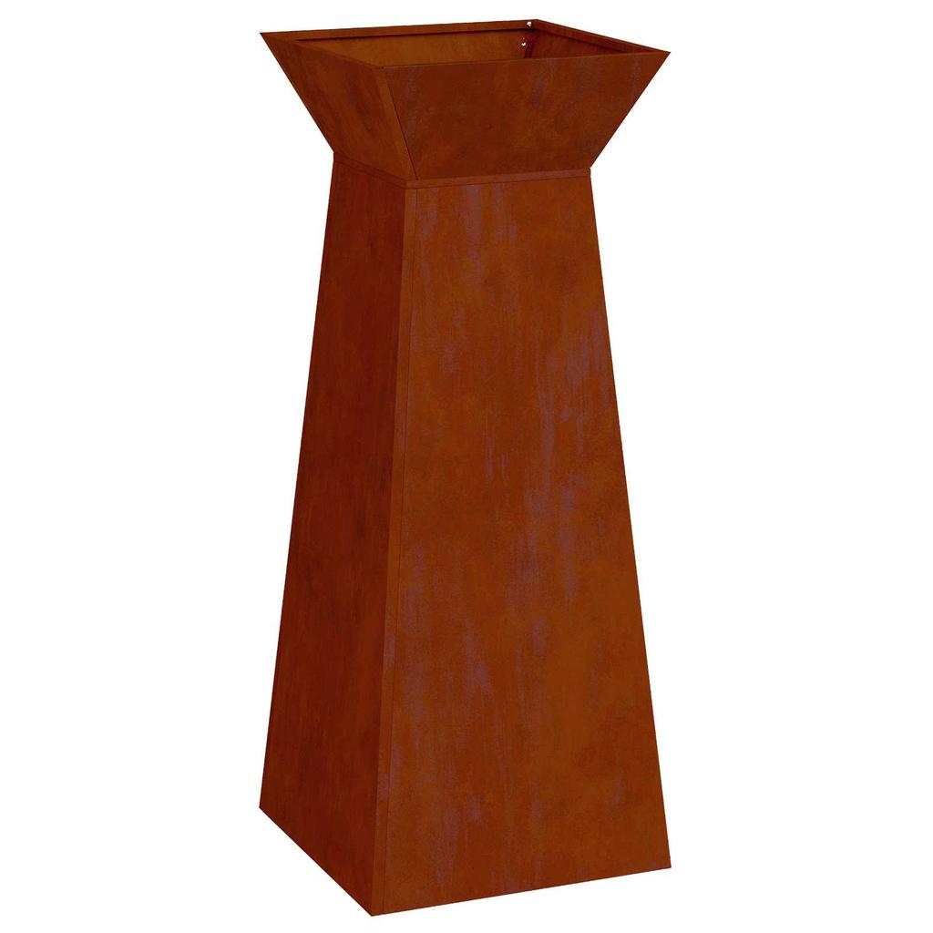 Column Planter 2 Pcs Silver 40 X 40 X 100 Cm Weatherproof Steel