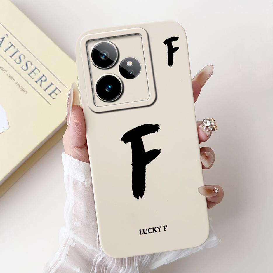For Realme GT7 5G Case RMX5061 Cute Lucky Letters Cover Soft TPU Matte Phone Case For Realme GT 7 Pro GT7 T 7T GT7T Fundas Coque