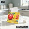 1pc Watercolor Tissue Box Suitable for Dining Table, School-Themed Tissue Organizer with Cheerful Learning Patterns, Compact Portable For,,, - Polyest