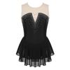 Girls Sleeveless Gymnastics Leotard Skirted Figure Ice Skating Dress Roller Skating Competition Performance Costume