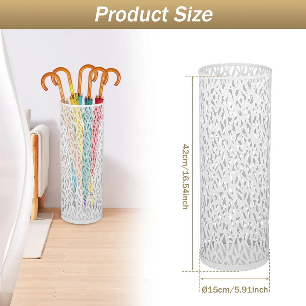 Umbrella Holder Umbrella Stand Rack Freestanding Round Metal Organizer Bins Home Waterproof Walking Sticks Umbrella Storage Rack