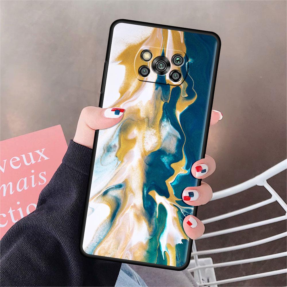 Husă Pentru Xiaomi Mi Poco X3 NFC X4 Pro F3 F4 GT M4 M3 F1 C40 11 Lite 11T Silicon Moale Funda Acoperire Telefon Marmură Artă Estetică