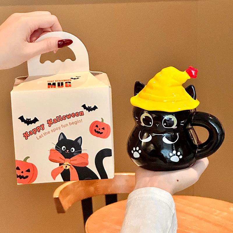 Birthday gift cute cat cup magic hat ceramic mug for girl girlfriend children Halloween gift