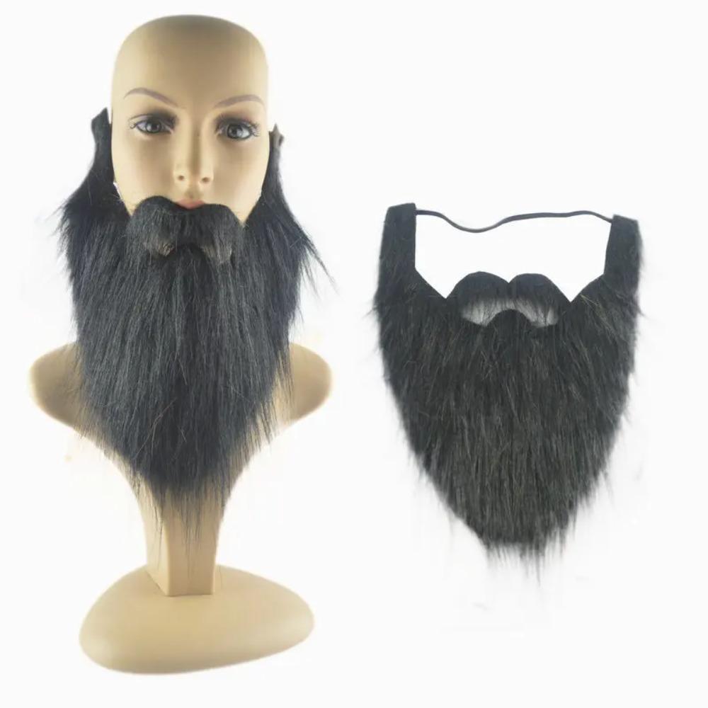 Realistic Pirate Facial Hair Set - Fake Beard and Sideburns for Halloween Masquerade Party Stage Costume Props