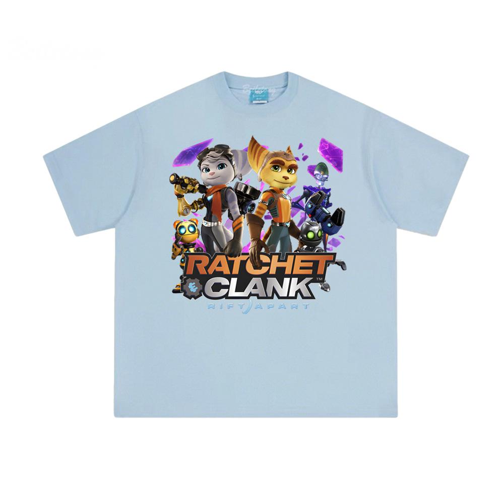 Koszulka Ratchet & Clank Rift Apart 100% Bawełna Nadruk Gra Strzelanka Okrągły Dekolt Koszulka Letnia Wysokiej Jakości Wygodne Topy