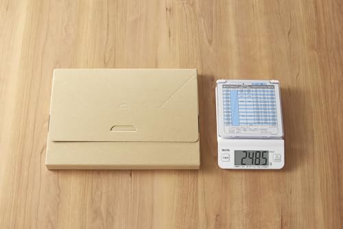 Tanita Digital Letter Scale KD-LT02 with HOLD mode that hides the display for checking the weight of large packages, measures up to 2kg in 0.5g increm