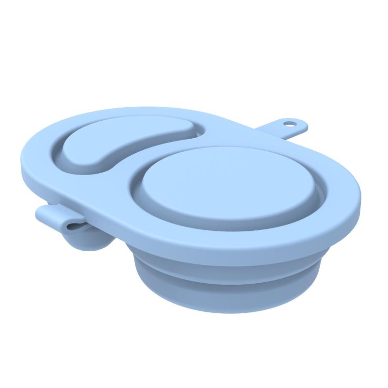 Reusable Snackle Box Containers Silicone Snack Containers With Lids Foldable Double Compartment Condiment Bowls Kitchen Gadgets