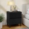 Bedside Cabinet Bedside Table With 2 Drawers Storage And Steel Legs For Bedroom Living Room Black