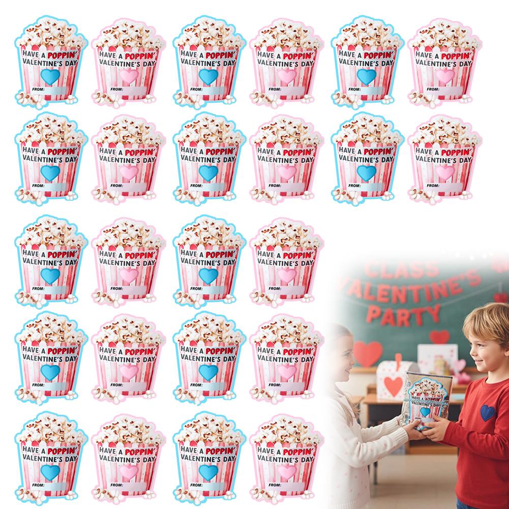 24/48pcs Custom Valentine s Day Popcorn Stickers Valentine s Day Gifts Labels Personalized Your Name/Text Wedding Decorations 900*2000*300MM