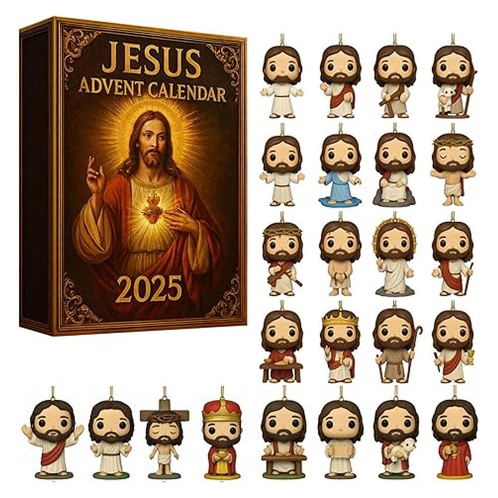 Christmas Advent Calendar Countdown Blind Box Pendant Christmas Tree Decorations 2D Flat Acrylic Cartoon Shaped Pendant