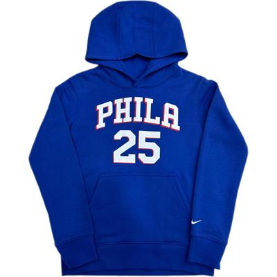 Nike Felpa con cappuccio X Collaborazione NBA Philadelphia 76ers Simmons Sport Felpa con cappuccio Bambini felpe Blu 3Z2B7FDE2-76RBS