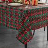 Christmas Table Runner Green Plaid Snowflake Decor Dining Table Cover Holiday Tablecloth