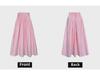 Luxi Pink Pleated High-Waist A-Line Mid-Length Skirt for Women - Sweet and Elegant Design