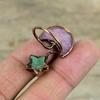 Pink Tourmaline Ring Electroformed Copper Ring Adjustable Ring Handmade Jewelry Chrysoprase Gemstone Ring Moon & Star Jewelry Gifts For Mom