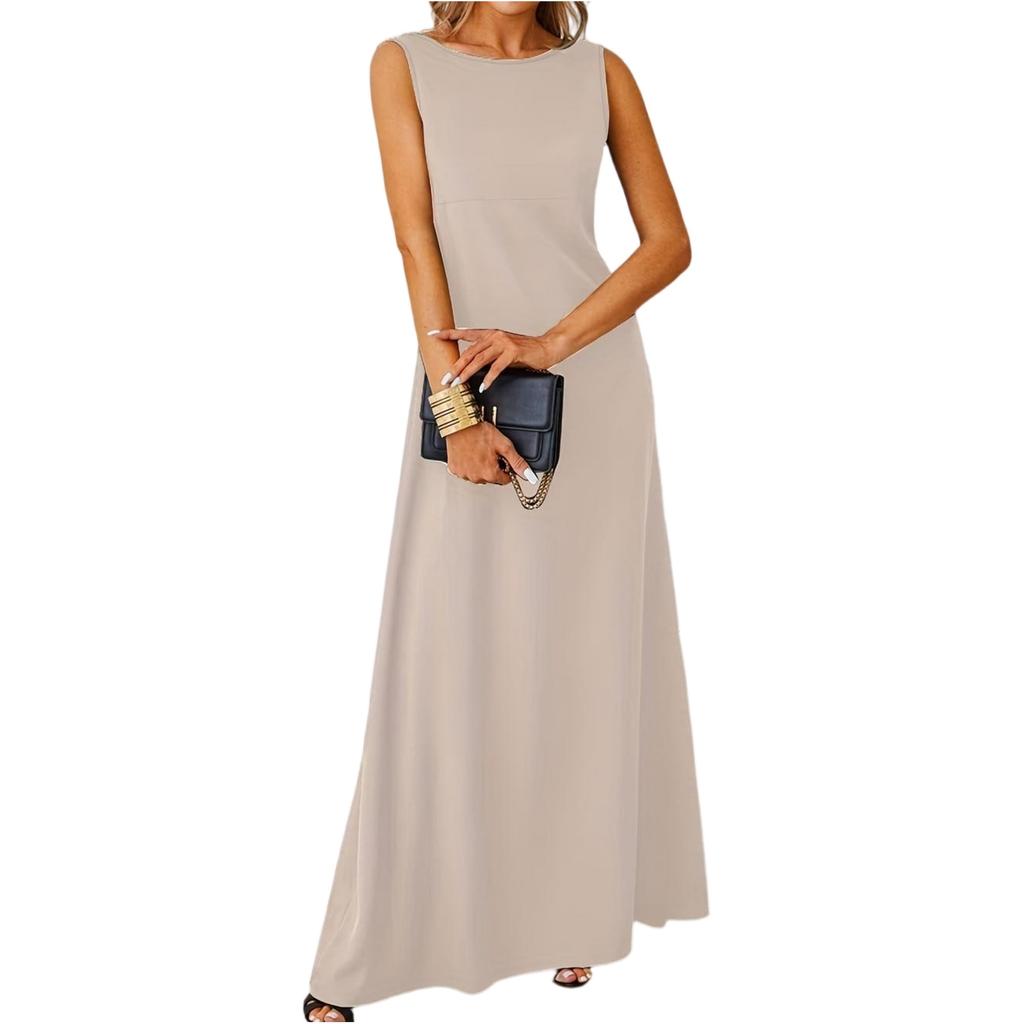Ladies' Casual Loose Sleeveless Round Neck Vest Dress