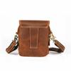 Genuine Leather Men's Bag, Vertical Style, Top Layer, Cowhide, Crazy Horse Leather, Crossbody Shoulder Bag, Retro Small Bag