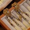 Vintage Multi-Element Heart Star Moon Goddess Portrait Earrings For Women'S Daily Wear Dance Party Accessories Best Gift