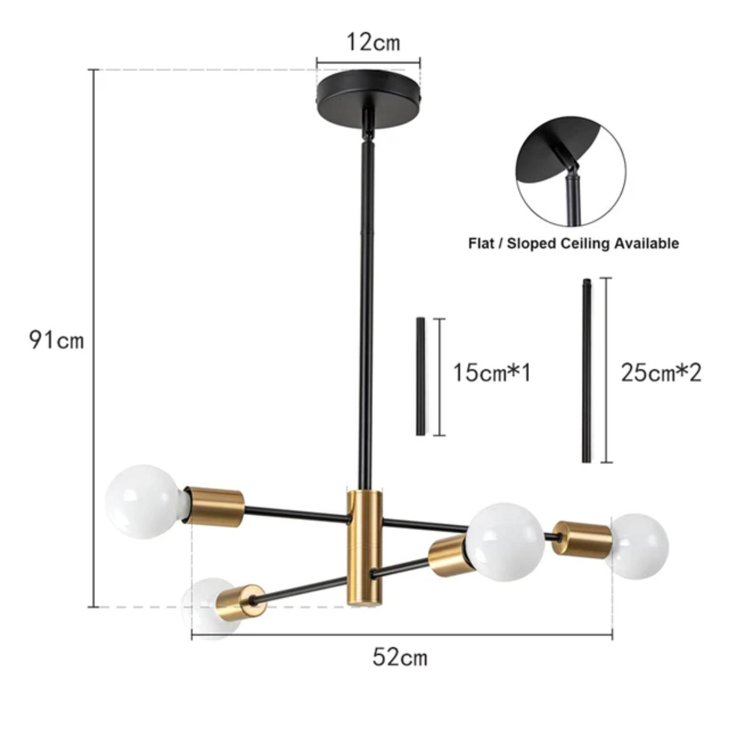 

Новые элегантные современные черные люстры Sputnik с потрясающим светодиодным освещением - шикарные светильники для внутреннего освещения с 4/6/8 лампами - элегантный Pe No bulb