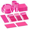 Disposable Solid Color Party Tableware Set - Plates and Cups for Birthday Celebrations