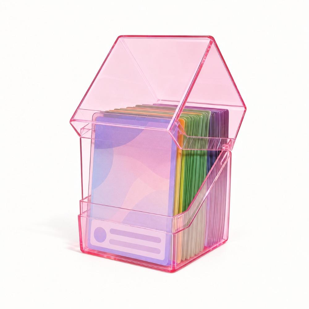 Acrylic Card Storage Box 100PCS Capacity Card Display Box Home Organization