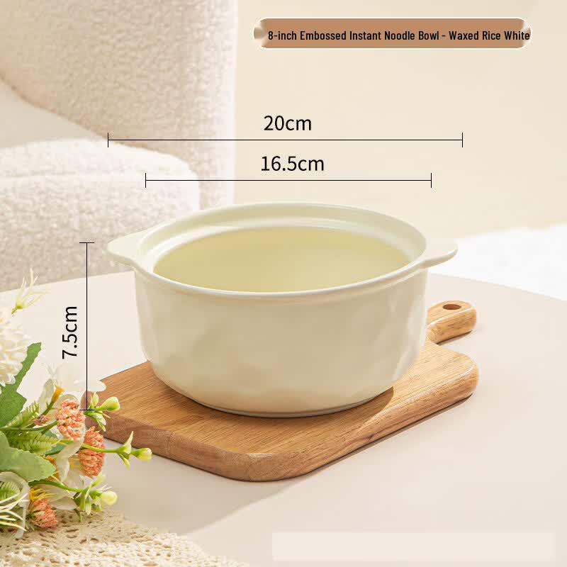 Deouxingguang Hammered Ceramic Noodle Bowl Set (2-Pack)