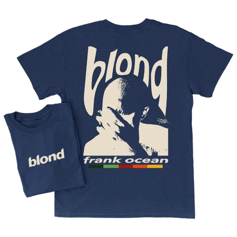 Rapper Frank Retro Graphic Cotton TShirt Unisex Women Hip Hop Ocean Album Clothing TShirt Y2k Unisex Blond Fashion Casual Top Tee